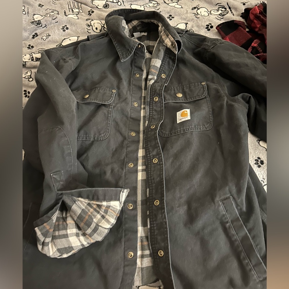 Flannel lined carhartt chore coat.